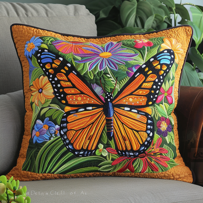 Sunset Wings Butterfly Quilted Pillow Case NCU0TL080