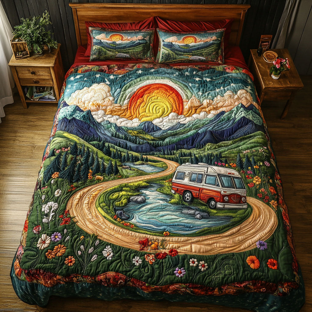 Sunset Adventure 3-Piece Quilted Bedding Set NCU0PT6090
