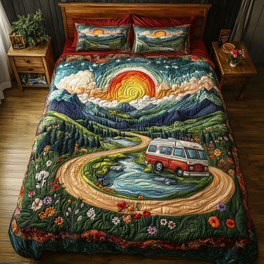 Sunset Adventure 3-Piece Quilted Bedding Set NCU0PT6090