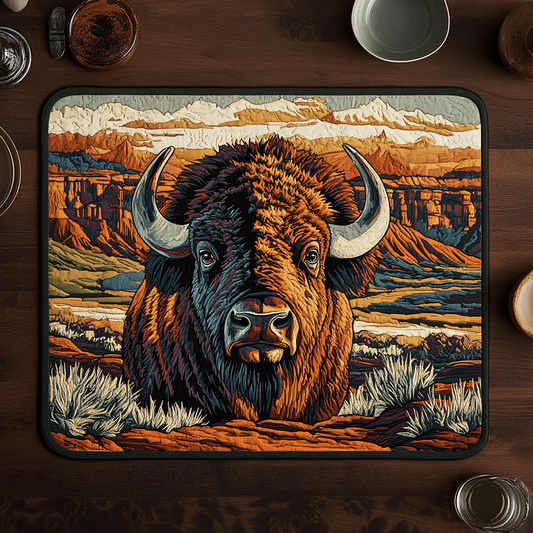 Sunset Bison Quilted Place Mat NCU0VH5232