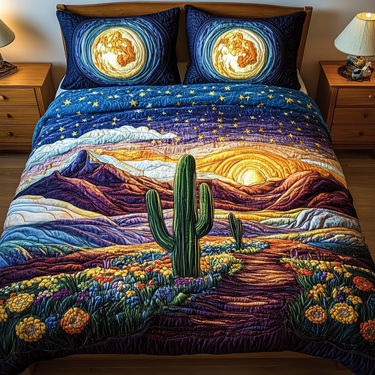 Sunset Bliss 3-Piece Quilted Bedding Set NCU0VL2111