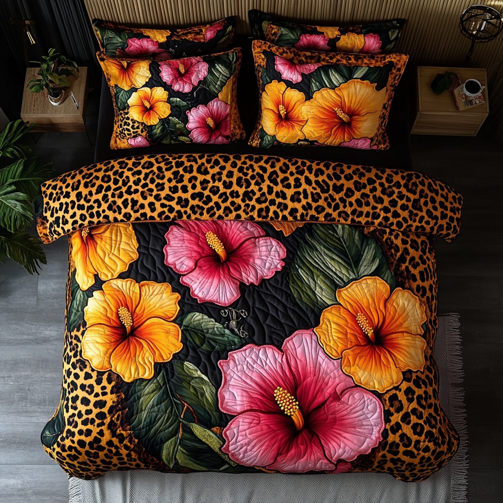 Sunset Bloom 3-Piece Quilted Bedding Set NCU0DK6193