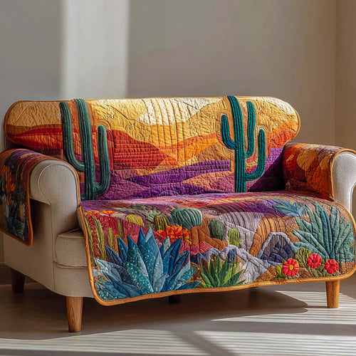 Sunset Bloom Quilted Sofa Cover NCU0XD1490