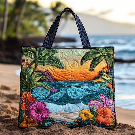 Sunset Bloom Quilted Tote Bag NCU0VL2687