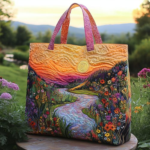 Sunset Bloom Quilted Tote Bag NCU0VL2810