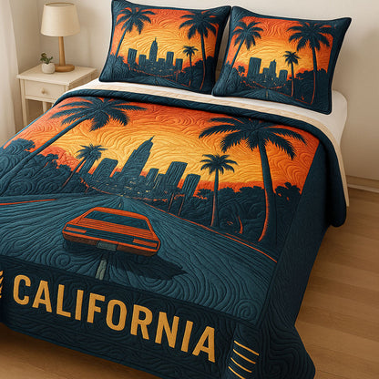 Sunset Boulevard 3-Piece Quilted Bedding Set NCU0NT6110