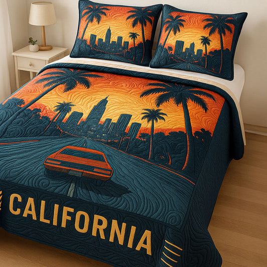 Sunset Boulevard 3-Piece Quilted Bedding Set NCU0NT6110