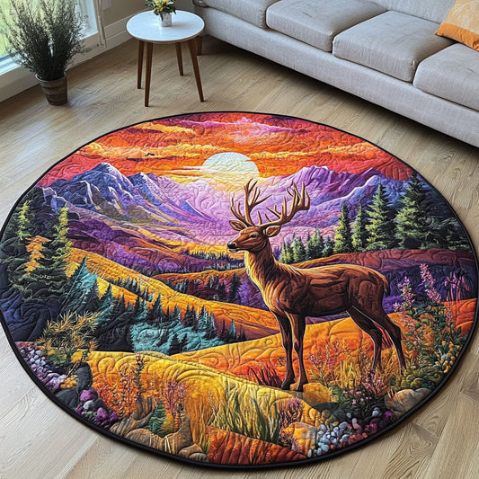 Sunset Bound Deer Quilted Round Mat NCU0PT5510