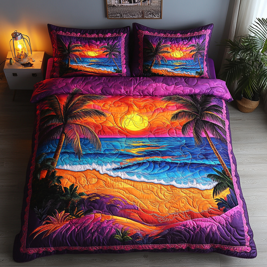 Sunset Breeze 3-Piece Quilted Bedding Set NCU0DK6769
