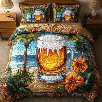 Sunset Brew 3-Piece Quilted Bedding Set NCU0VL1978