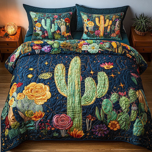 Sunset Cacti 3-Piece Quilted Bedding Set NCU0NT5325