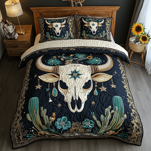 Sunset Cactus 3-Piece Quilted Bedding Set NCU0VL1612