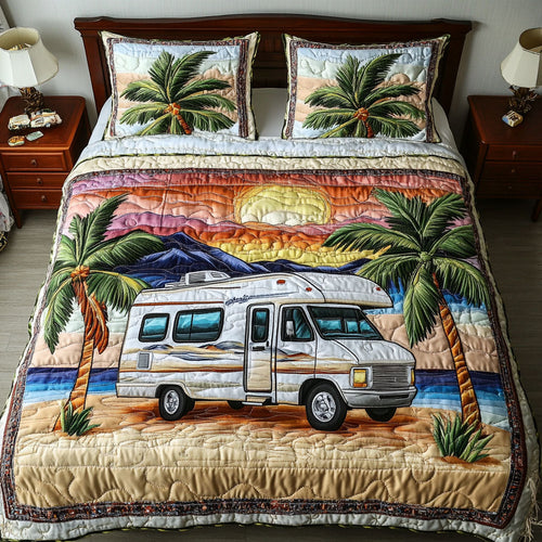 Sunset Camp 3-Piece Quilted Bedding Set NCU0NT6405