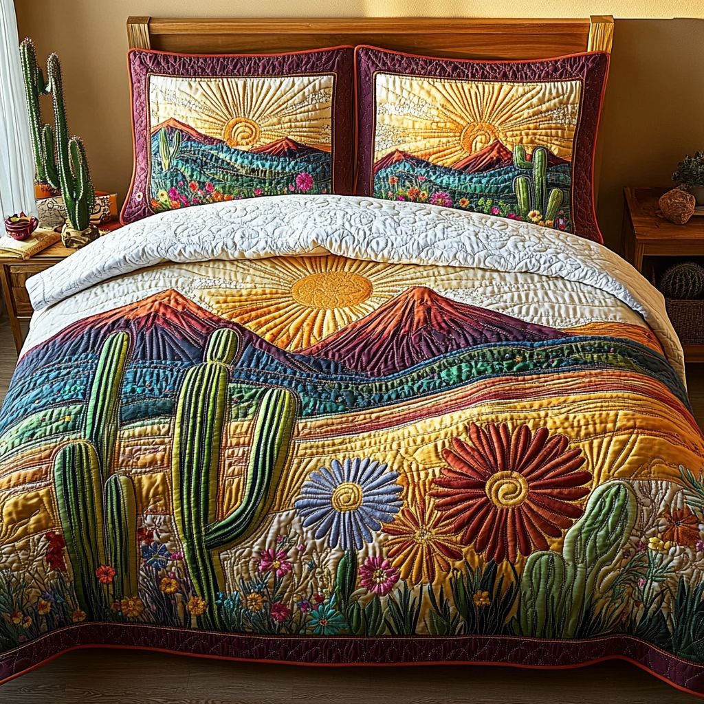 Sunset Canyon 3-Piece Quilted Bedding Set NCU0VL2623