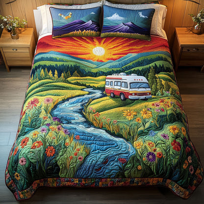 Sunset Caravan 3-Piece Quilted Bedding Set NCU0PT6091