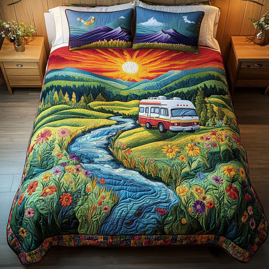 Sunset Caravan 3-Piece Quilted Bedding Set NCU0PT6091