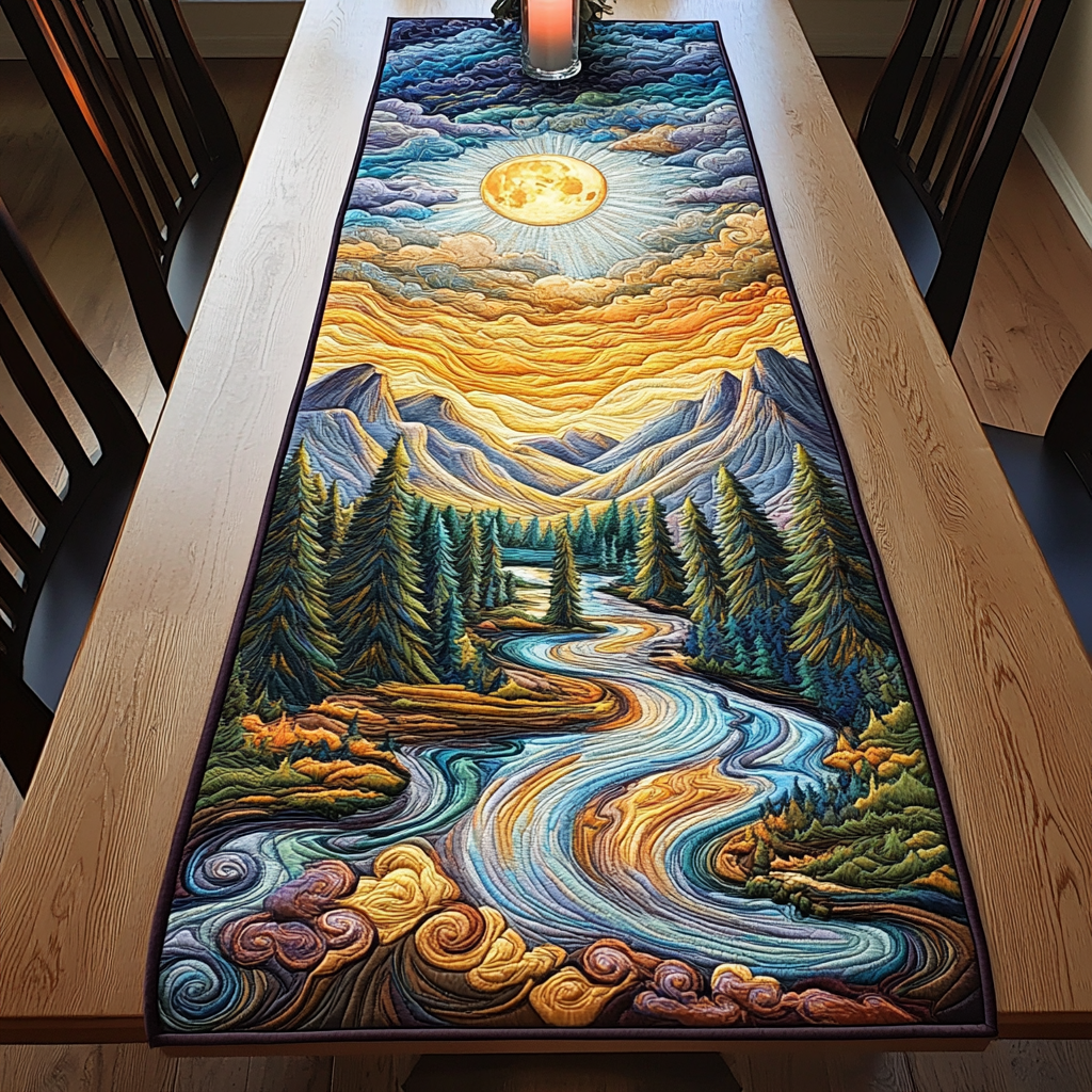 Sunset Cascade Quilted Table Runner NCU0VH2653 – Vantique