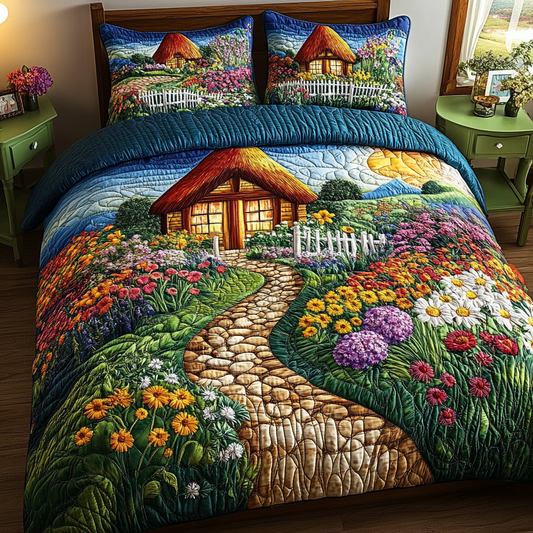 Sunset Cottage 3-Piece Quilted Bedding Set NCU0VL2614