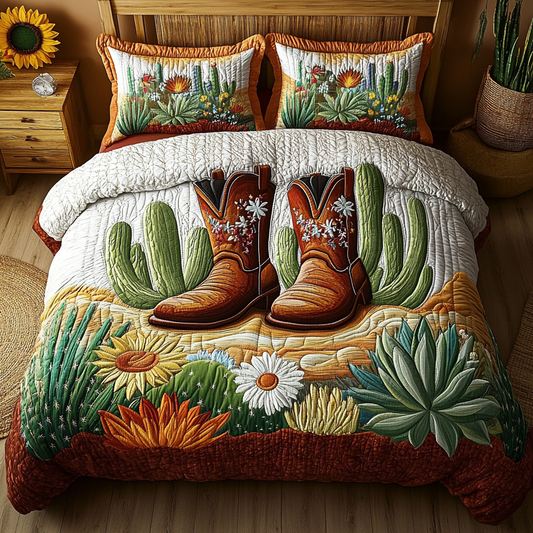Sunset Cowboy 3-Piece Quilted Bedding Set NCU0VL1460