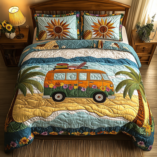 Sunset Cruise 3-Piece Quilted Bedding Set NCU0VL1812