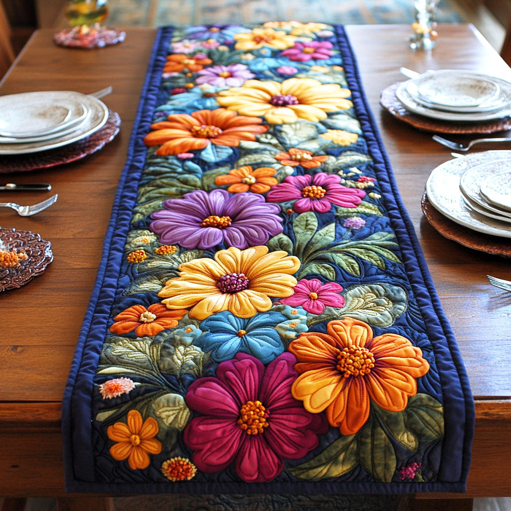 Sunset Daisy Glow Quilted Table Runner NCU0TD700