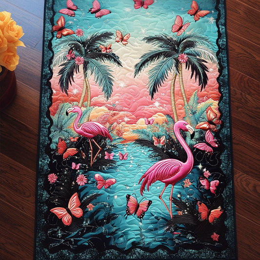 Sunset Flamingo Bliss Quilted Table Runner NCU0NT4934