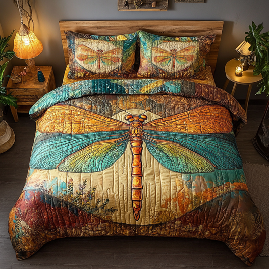 Sunset Flight Harmony 3-Piece Quilted Bedding Set NCU0VL1029