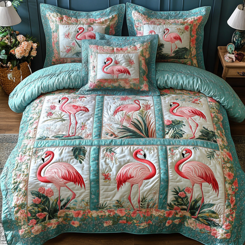 Sunset Flock 3-Piece Quilted Bedding Set NCU0VH5591