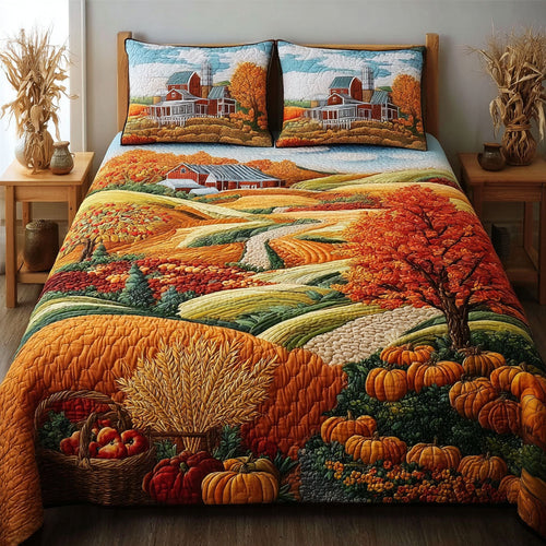 Sunset Floral Glory 3-Piece Quilted Bedding Set NCU0PT7789