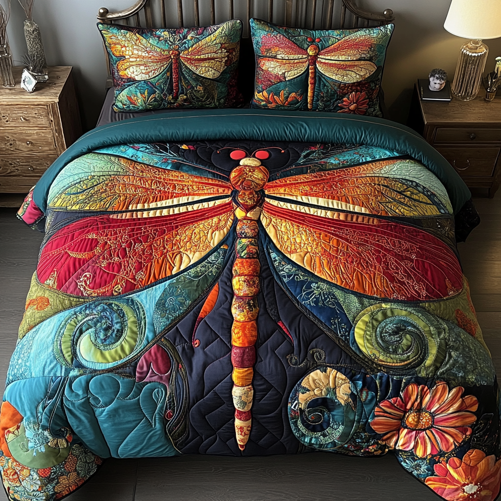 Sunset Flutter 3-Piece Quilted Bedding Set NCU0VH5840