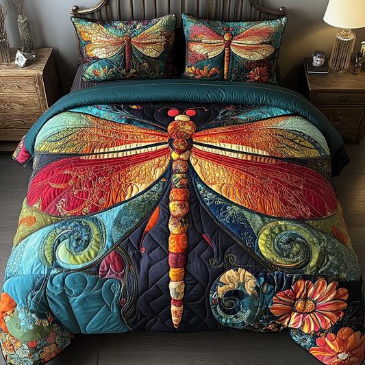 Sunset Flutter 3-Piece Quilted Bedding Set NCU0VH5840