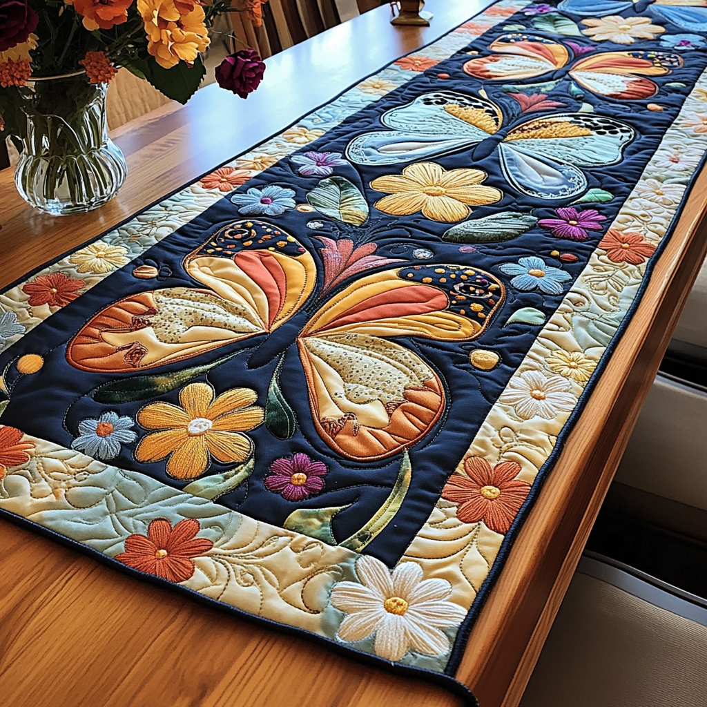 Sunset Flutter Quilted Table Runner NCU0VL1121