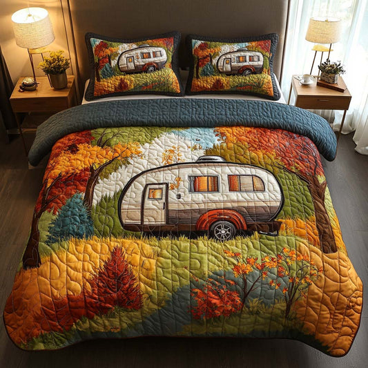Sunset Forest Camper 3-Piece Quilted Bedding Set NCU0NT8666