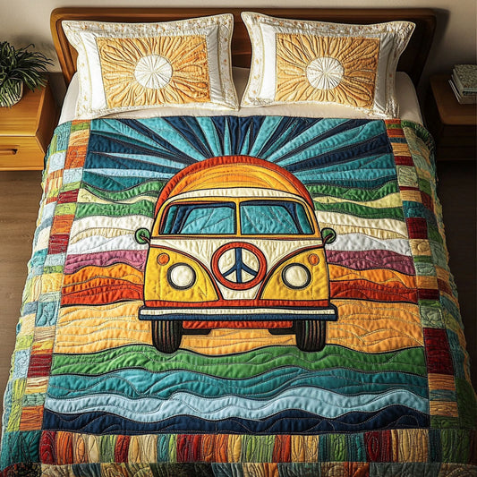 Sunset Freedom 3-Piece Quilted Bedding Set NCU0NT3903