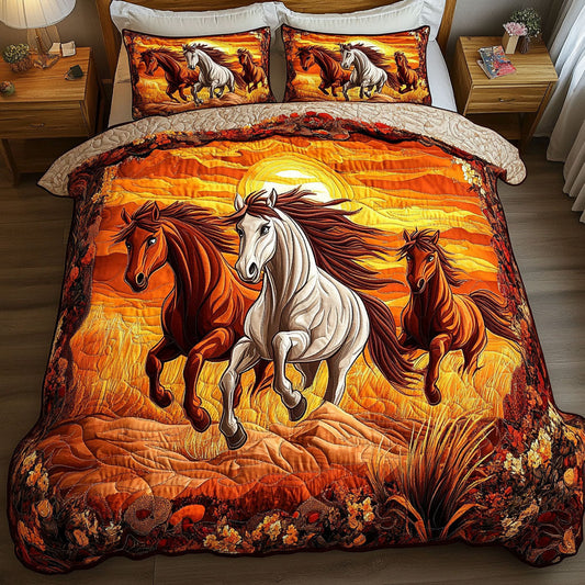 Sunset Gallop 3-Piece Quilted Bedding Set NCU0NT3743