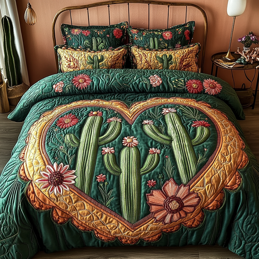 Sunset Garden 3-Piece Quilted Bedding Set NCU0VH5904