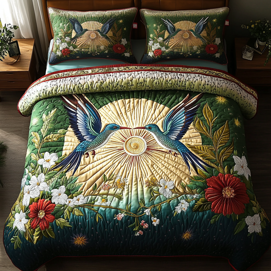 Sunset Glide 3-Piece Quilted Bedding Set NCU0VH3406