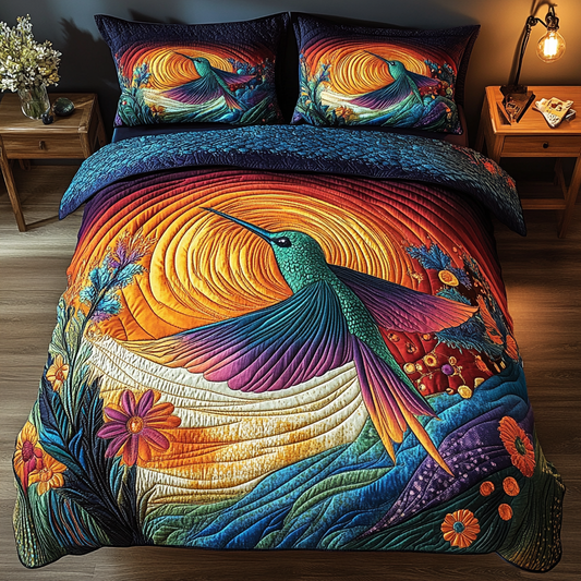 Sunset Glide 3-Piece Quilted Bedding Set NCU0VL1236