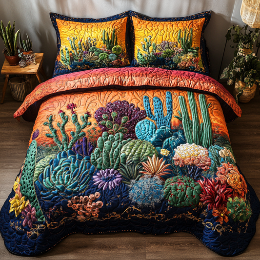 Sunset Glow 3-Piece Quilted Bedding Set NCU0VH2309