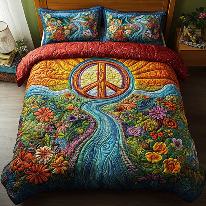 Sunset Harmony 3-Piece Quilted Bedding Set NCU0PT4064