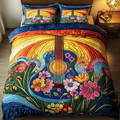 Sunset Harmony 3-Piece Quilted Bedding Set NCU0VL1241