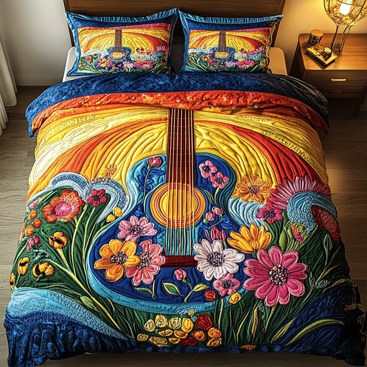 Sunset Harmony 3-Piece Quilted Bedding Set NCU0VL1241