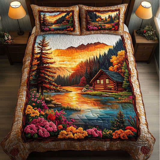 Sunset Haven 3-Piece Quilted Bedding Set NCU0NT3661