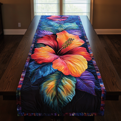 Sunset Hibiscus Quilted Table Runner NCU0DK5906