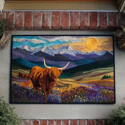 Sunset Highland Cow Doormat NCU0HH929