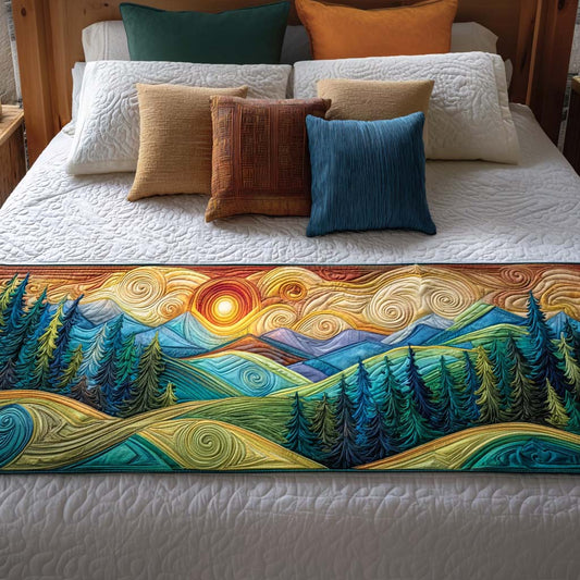 Sunset Hillscape Quilted Bed Runner NCU0NT8598