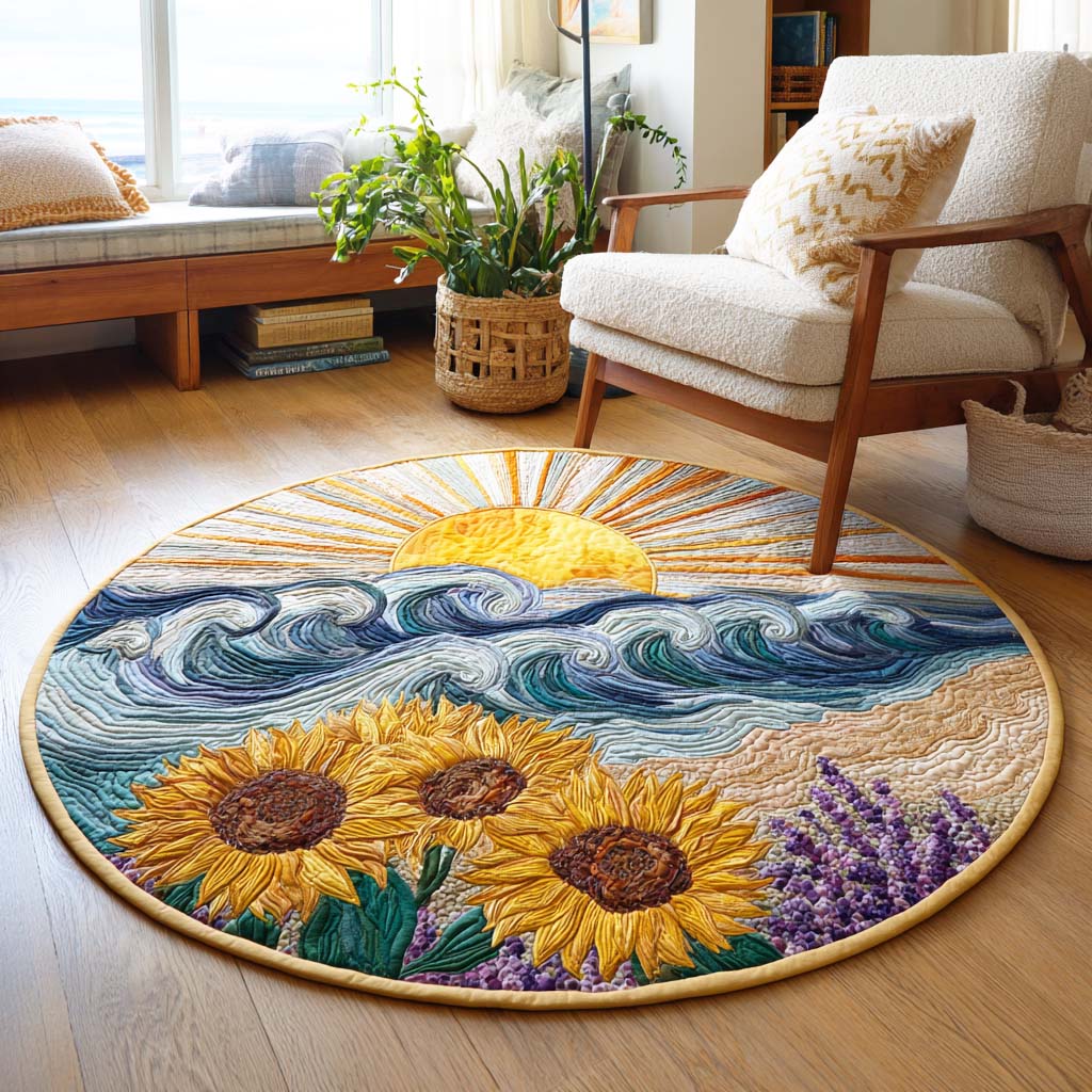 Sunset Horizon Quilted Round Mat NCU0TD283