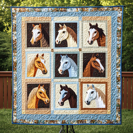 Sunset Horses Quilted Blanket NCU0NT3475