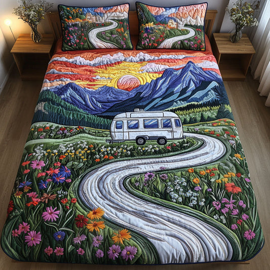 Sunset Journey 3-Piece Quilted Bedding Set NCU0NT6342