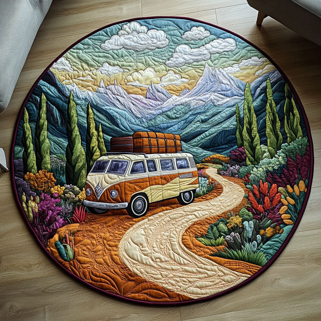 Sunset Journey Quilted Round Mat NCU0PT4453